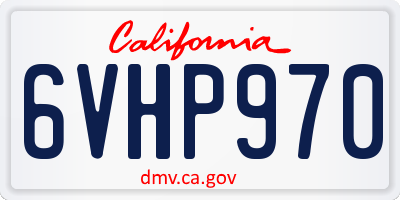 CA license plate 6VHP970