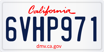 CA license plate 6VHP971