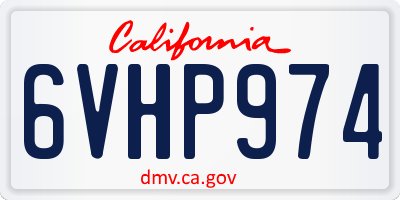CA license plate 6VHP974