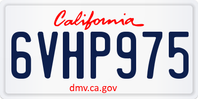 CA license plate 6VHP975