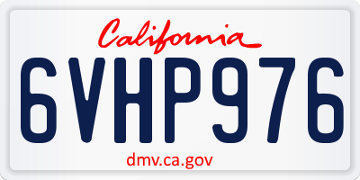 CA license plate 6VHP976