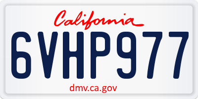 CA license plate 6VHP977