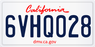 CA license plate 6VHQ028