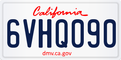 CA license plate 6VHQ090