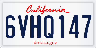 CA license plate 6VHQ147