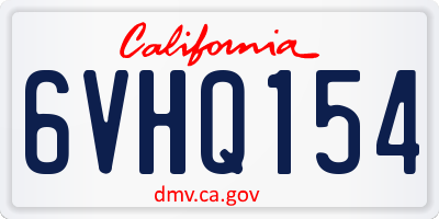 CA license plate 6VHQ154