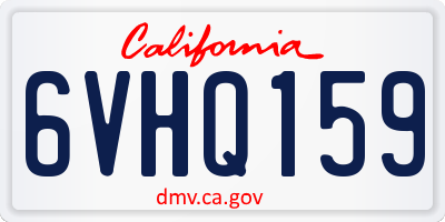 CA license plate 6VHQ159