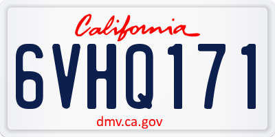 CA license plate 6VHQ171