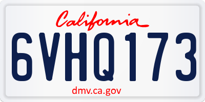 CA license plate 6VHQ173