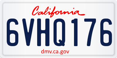 CA license plate 6VHQ176