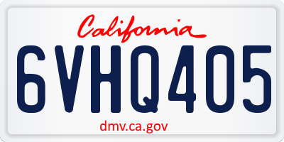 CA license plate 6VHQ405