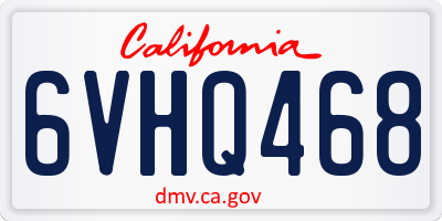 CA license plate 6VHQ468