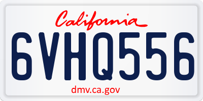 CA license plate 6VHQ556