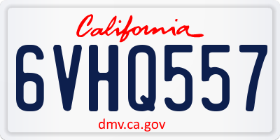 CA license plate 6VHQ557