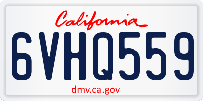 CA license plate 6VHQ559