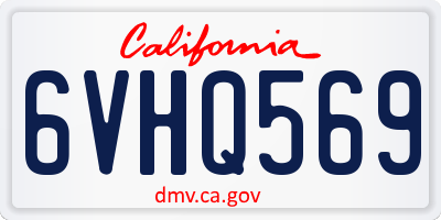 CA license plate 6VHQ569