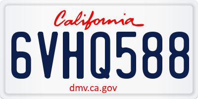CA license plate 6VHQ588