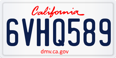 CA license plate 6VHQ589