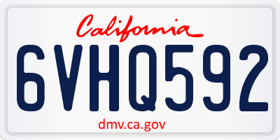 CA license plate 6VHQ592