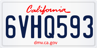 CA license plate 6VHQ593