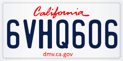 CA license plate 6VHQ606