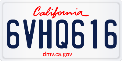 CA license plate 6VHQ616