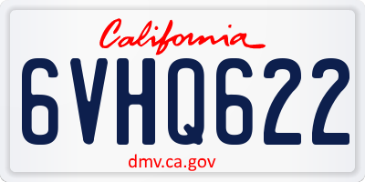 CA license plate 6VHQ622