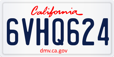 CA license plate 6VHQ624