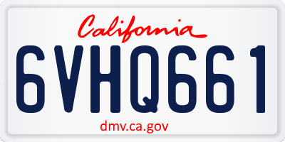 CA license plate 6VHQ661