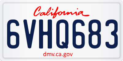CA license plate 6VHQ683
