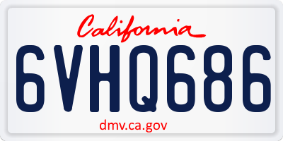 CA license plate 6VHQ686