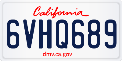 CA license plate 6VHQ689
