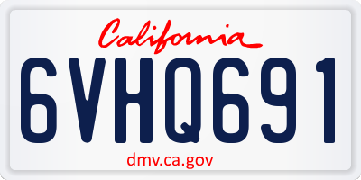 CA license plate 6VHQ691