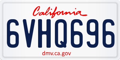 CA license plate 6VHQ696