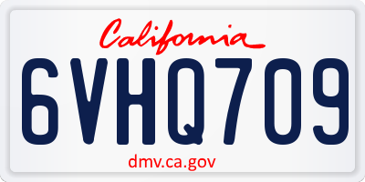 CA license plate 6VHQ709