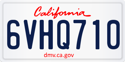 CA license plate 6VHQ710