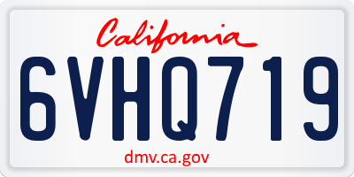 CA license plate 6VHQ719