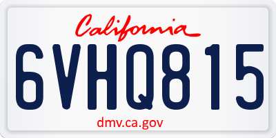 CA license plate 6VHQ815