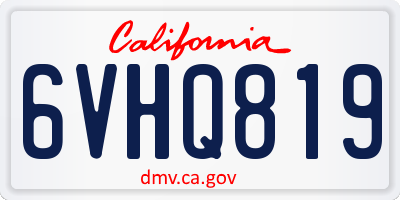 CA license plate 6VHQ819