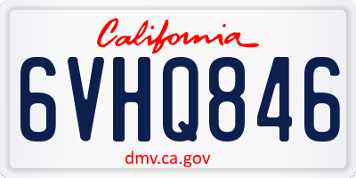 CA license plate 6VHQ846