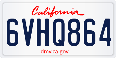 CA license plate 6VHQ864