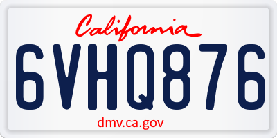 CA license plate 6VHQ876
