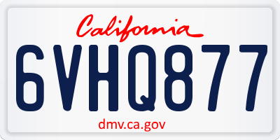 CA license plate 6VHQ877