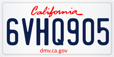 CA license plate 6VHQ905