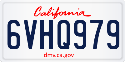CA license plate 6VHQ979