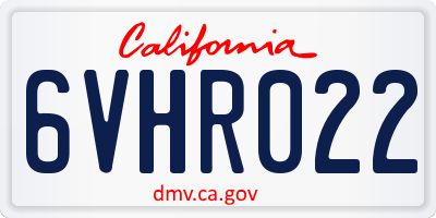 CA license plate 6VHR022
