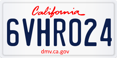 CA license plate 6VHR024