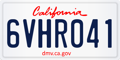 CA license plate 6VHR041