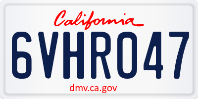 CA license plate 6VHR047