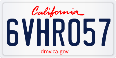 CA license plate 6VHR057